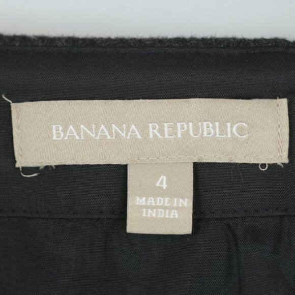 Banana Republic Women's Size 4 Black & Gray Striped Wool Blend Mini Pencil Skirt - Picture 5 of 7